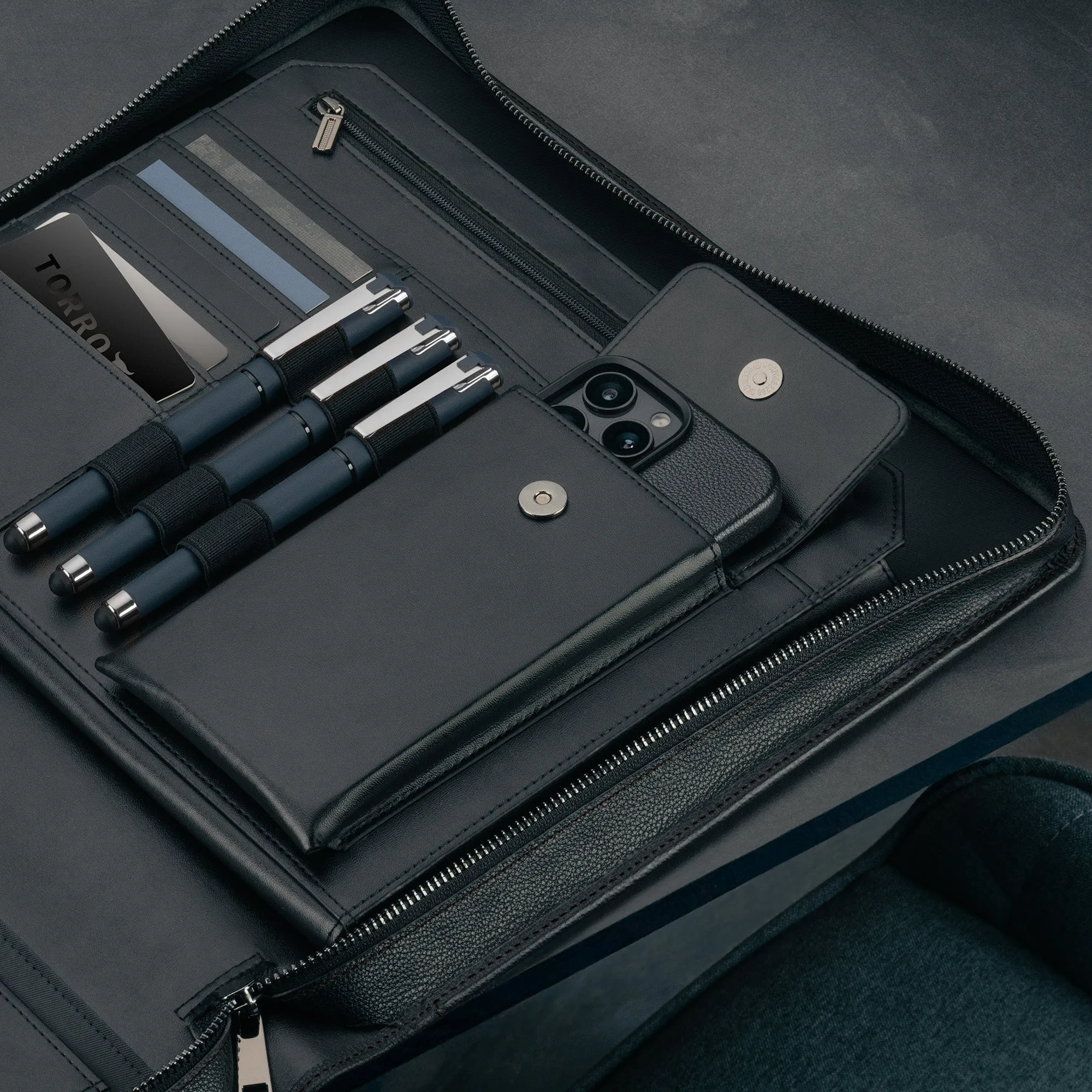 Leather Zipped A4 Conference Folder