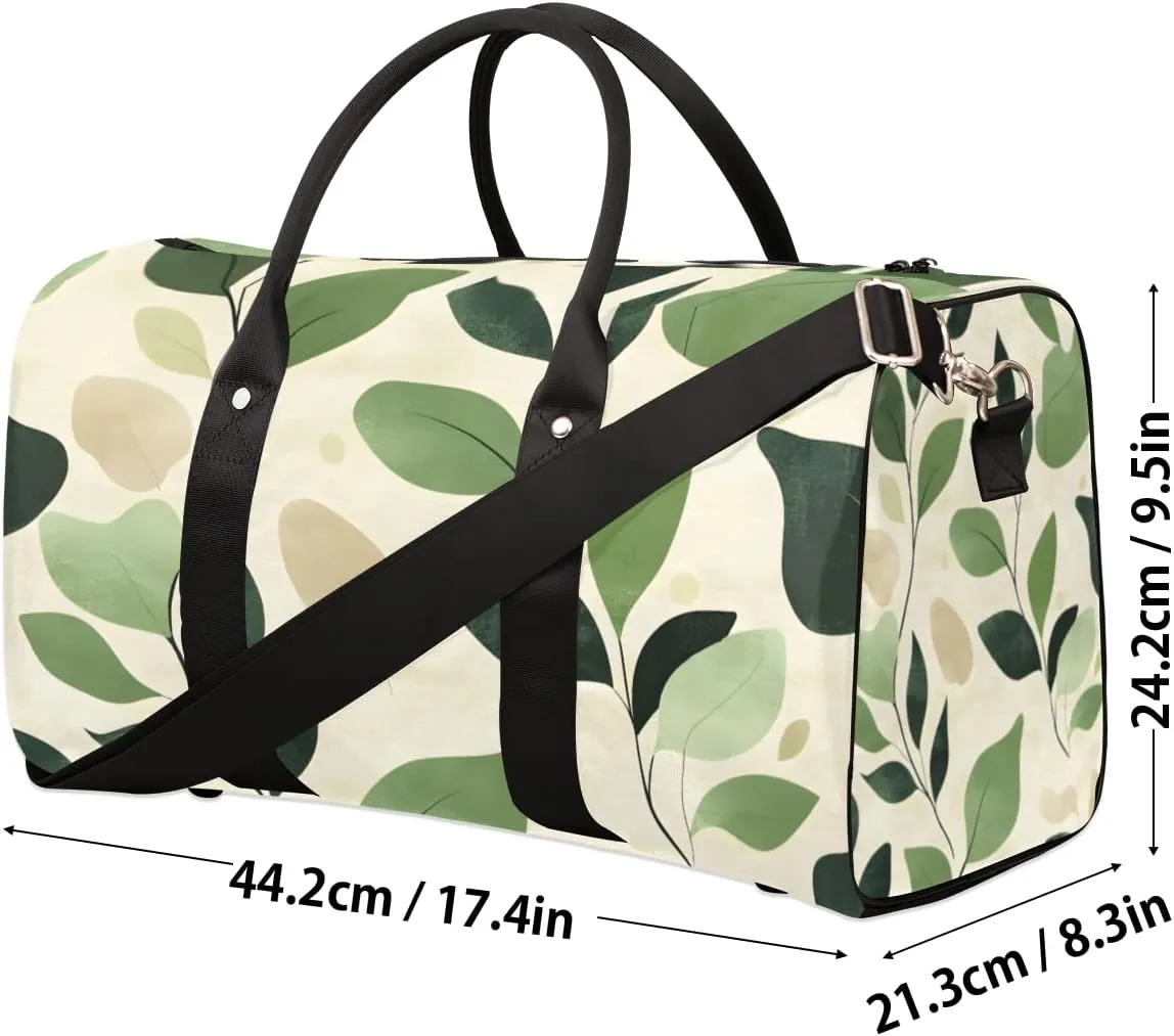 Leaves Plants Travel Duffle Bag for Women Men Gym Duffel Foldable Bag Waterproof Weekender Nature Jungle Duffle Tote