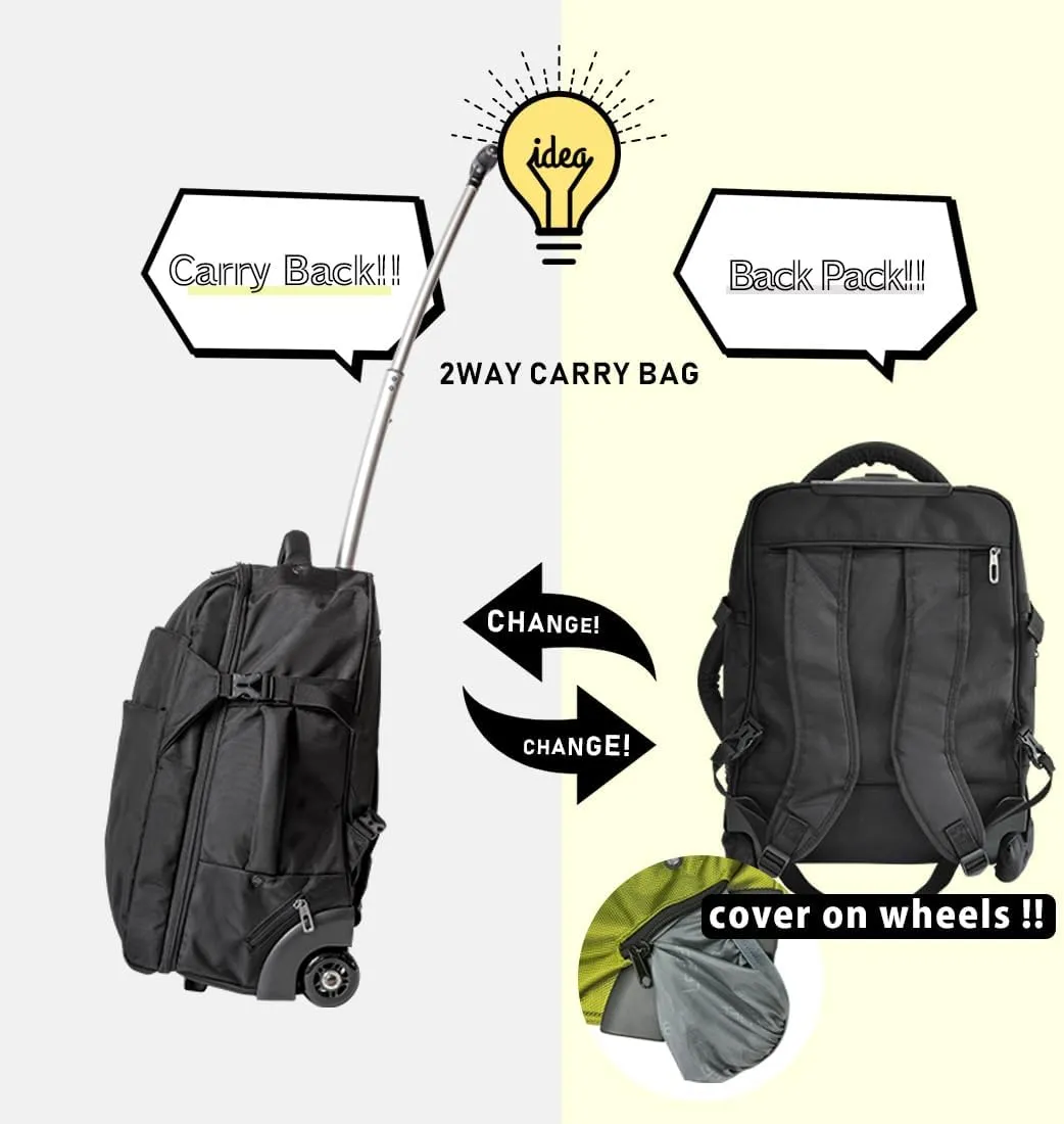 LeeDee Rolling Backpack, Wheeled backpack, Backpack with wheels, Business, Travel, Laptop, Carry-on luggage (Turquoise)
