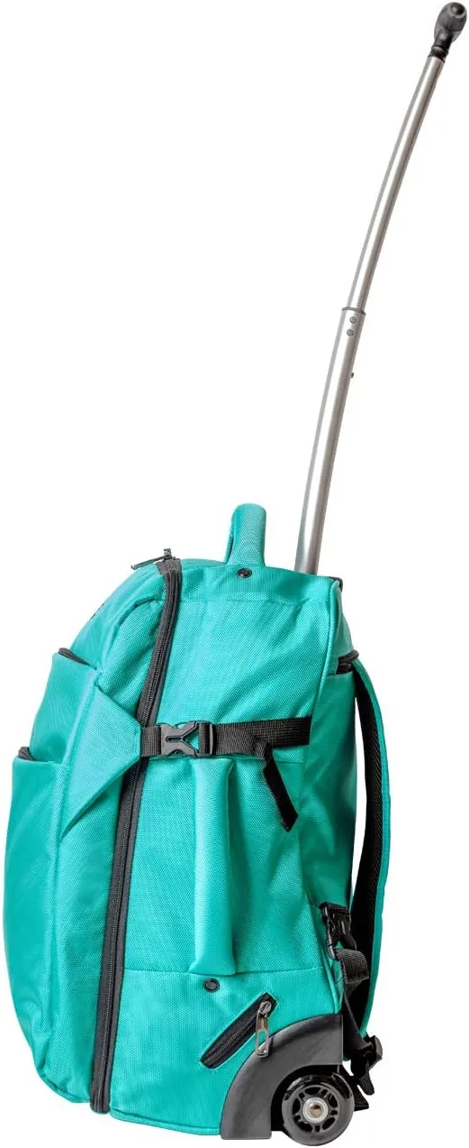 LeeDee Rolling Backpack, Wheeled backpack, Backpack with wheels, Business, Travel, Laptop, Carry-on luggage (Turquoise)