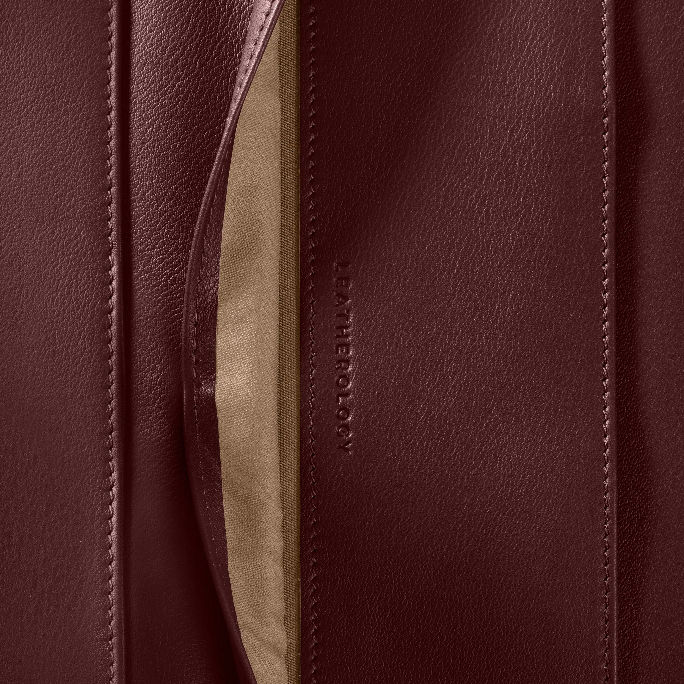 Left Handed Executive Zippered Portfolio Bordeaux