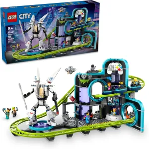 LEGO City Robot World Roller Coaster Building Set - Kids Engineering Toy with Posable Mech Suit for Boys & Girls, Ages 8  - Gift Ideas for Birthdays - 60421