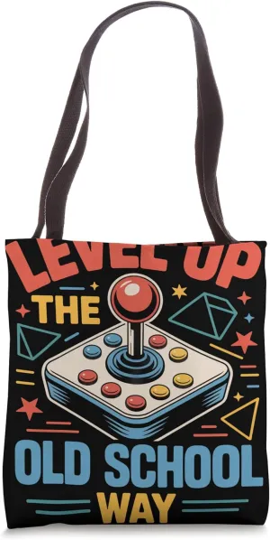 Level Up Nostalgic Game Joystick Retro Gamer Tote Bag