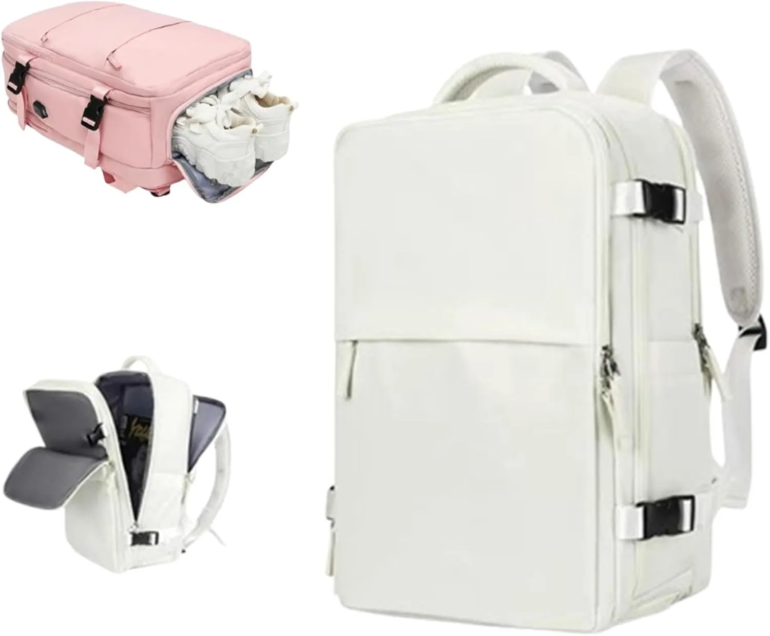 Levettevac Mochila, Levettebag, Levette Bag, Levettevac Backpack, Large Capacity Backpack with Separate Shoe Compartment (Beige)