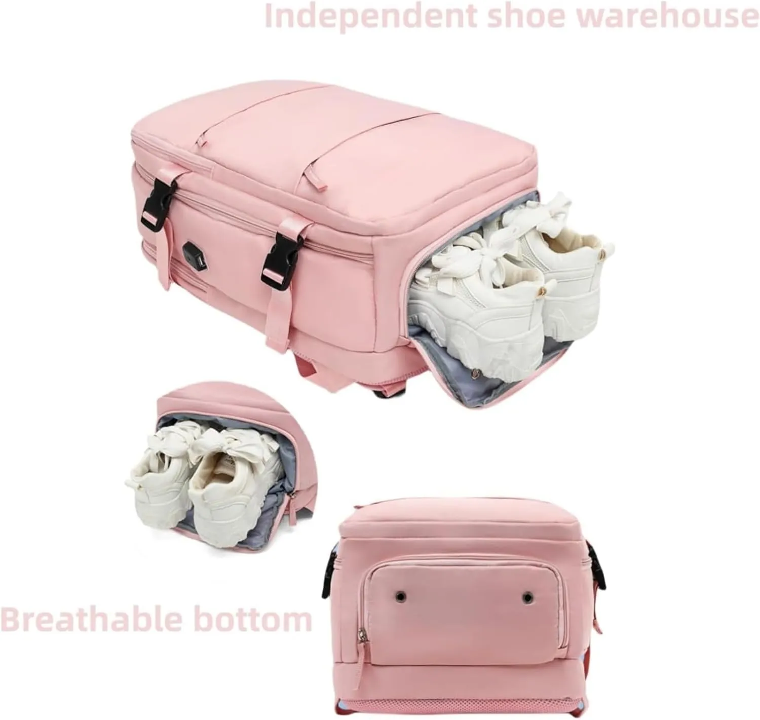 Levettevac Mochila, Levettebag, Levette Bag, Levettevac Backpack, Large Capacity Backpack with Separate Shoe Compartment (Beige)