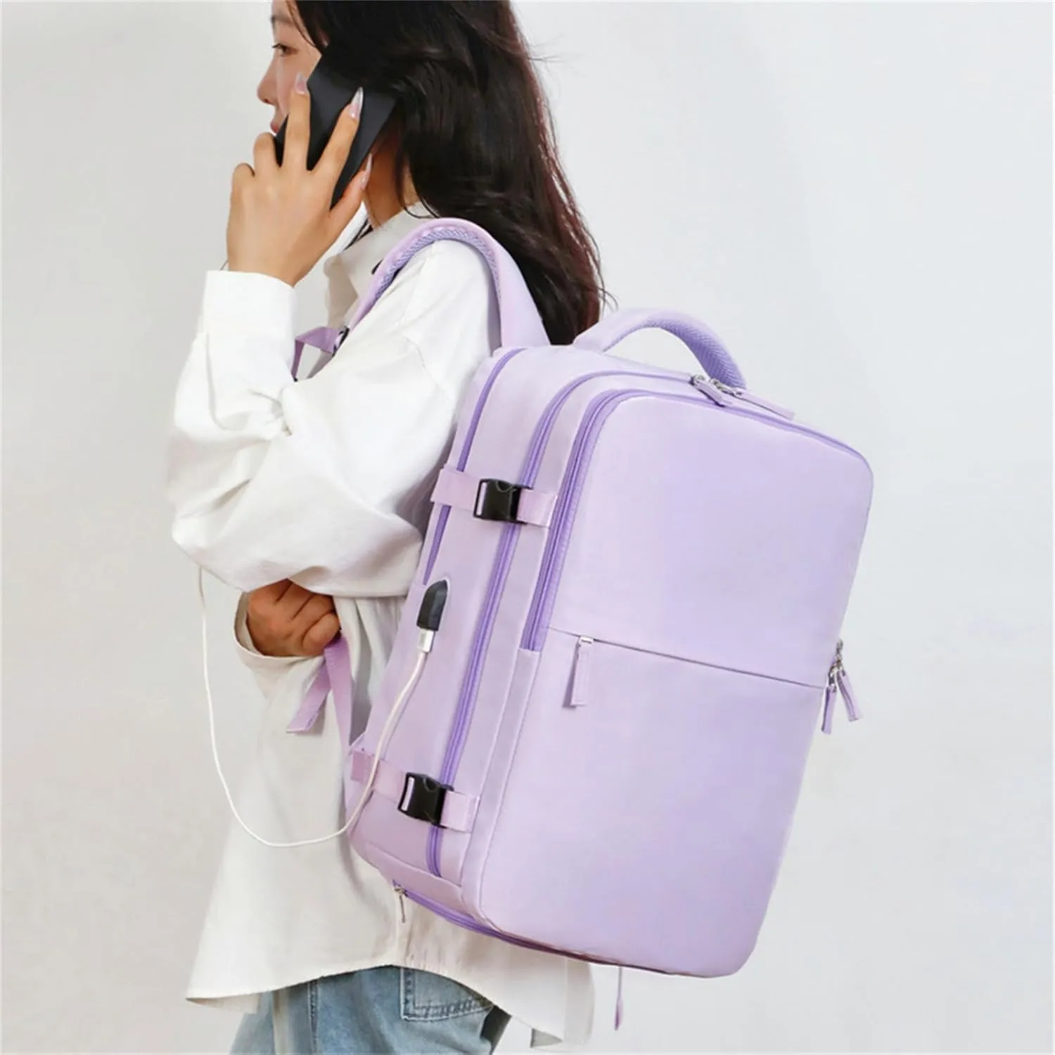 Levettevac Mochila, Levettevac Backpack, LevetteBag, Levette Bag, Large Capacity Bag with Separate Compartment (Beige)
