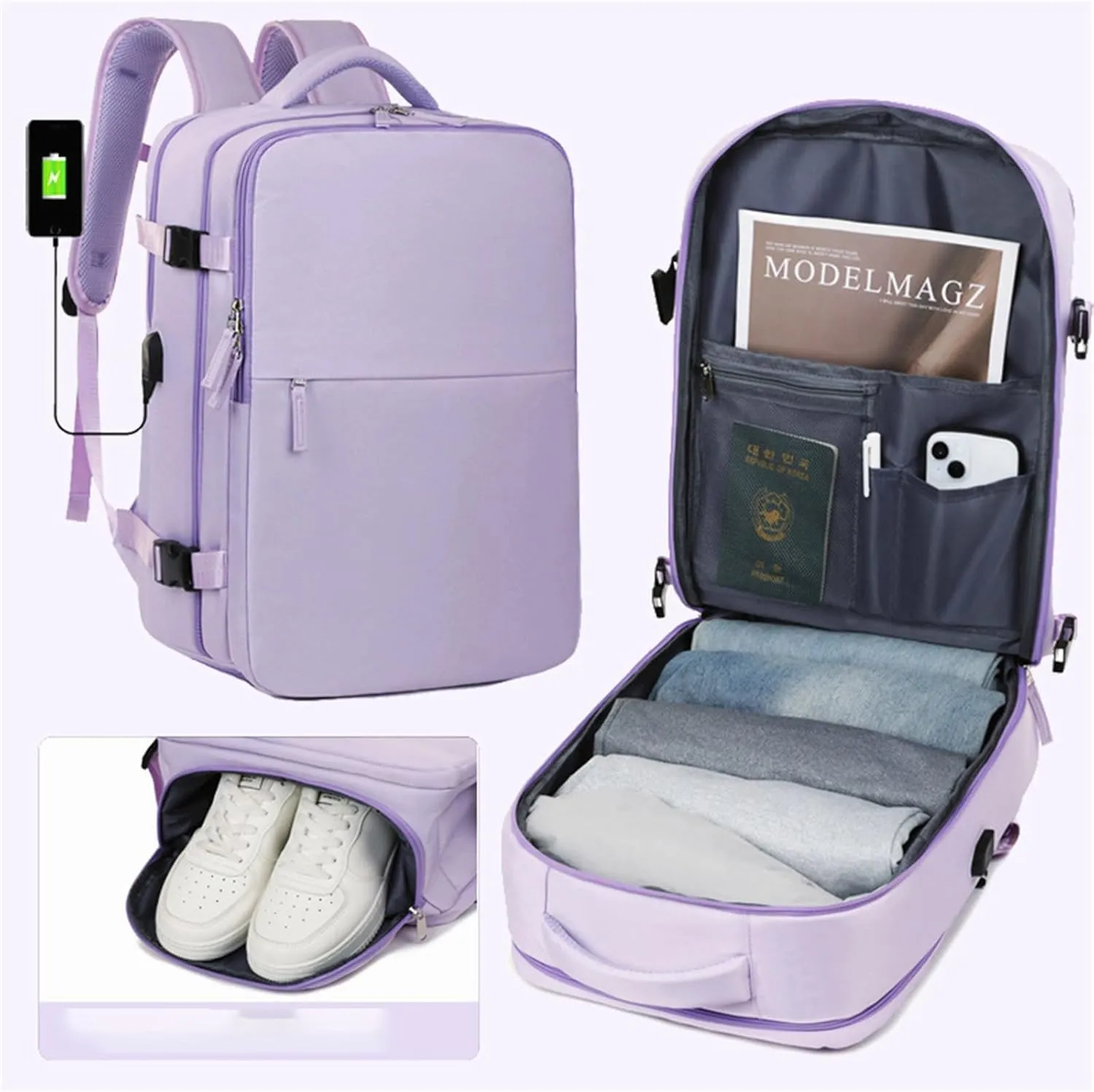Levettevac Mochila, Levettevac Backpack, LevetteBag, Levette Bag, Large Capacity Bag with Separate Compartment (Red)