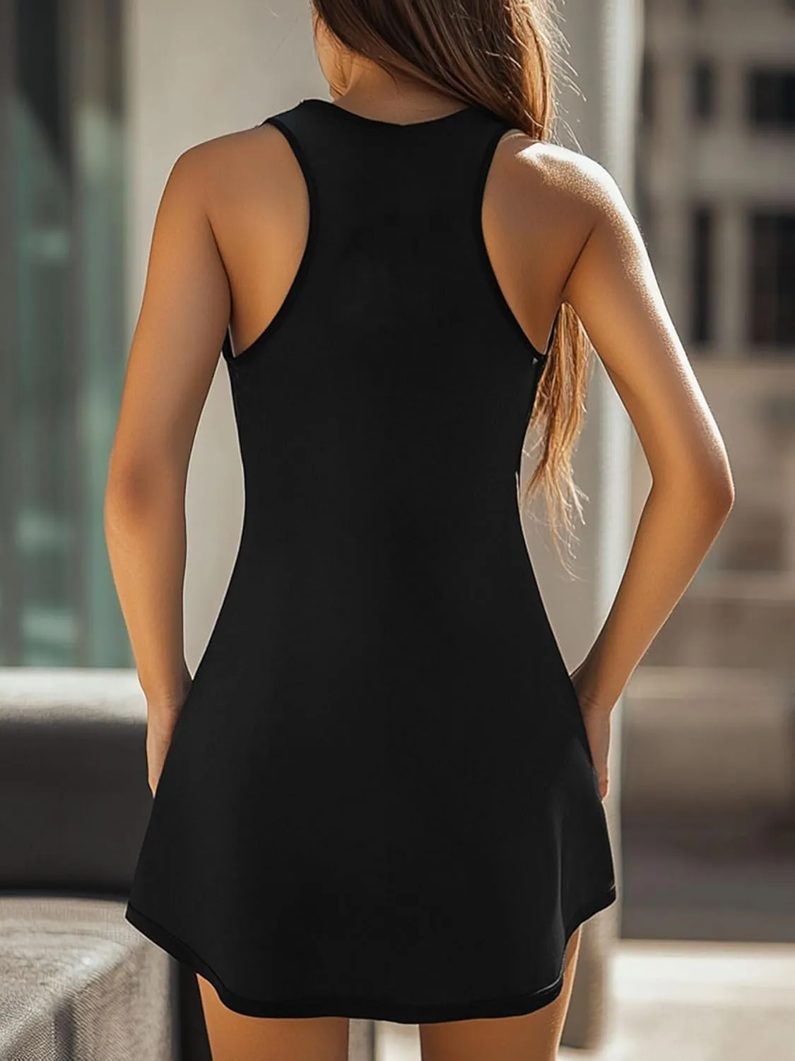 Libaoge Nightgowns for Women Coffee and Dog Sleeveless Sleepwear Racerback Women's Nightgowns & Sleepshirts S-4XL