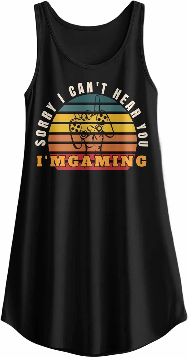 Libaoge Nightgowns for Women I'm Gaming Sleeveless Sleepwear Racerback Women's Nightgowns & Sleepshirts S-4XL