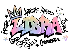 Libra Graffiti Zodiac DTF (direct-to-film) Transfer