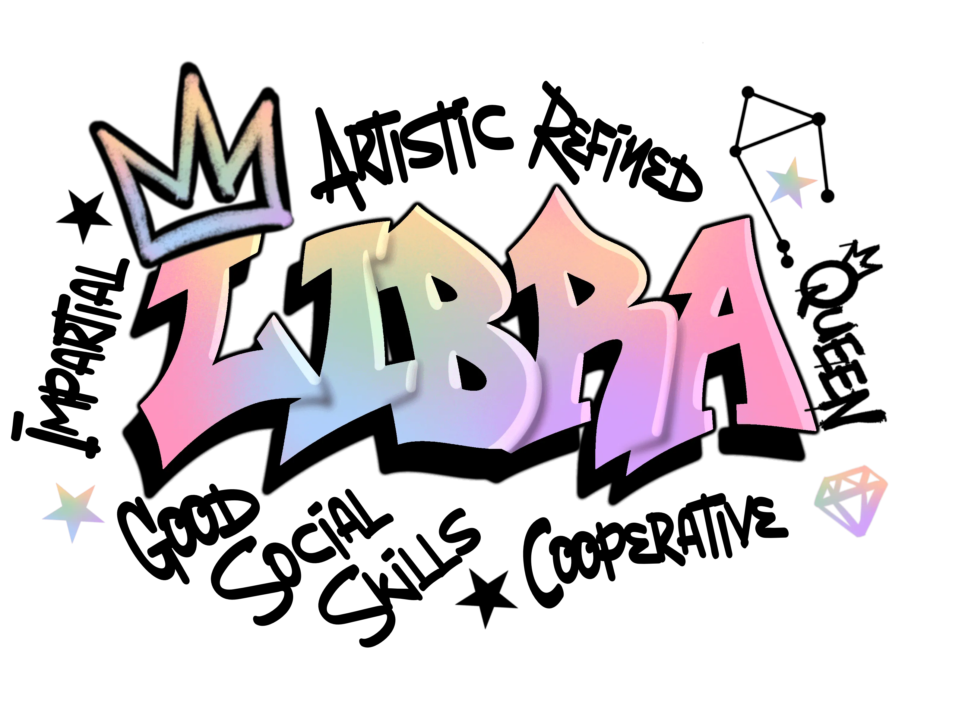Libra Graffiti Zodiac DTF (direct-to-film) Transfer