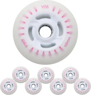 Light Up Inline Skate Wheels 90mm, 100mm, 110mm 8Pcs LED Flashing Roller Wheels 90A PU for Indoor/Outdoor Scooter Replacement