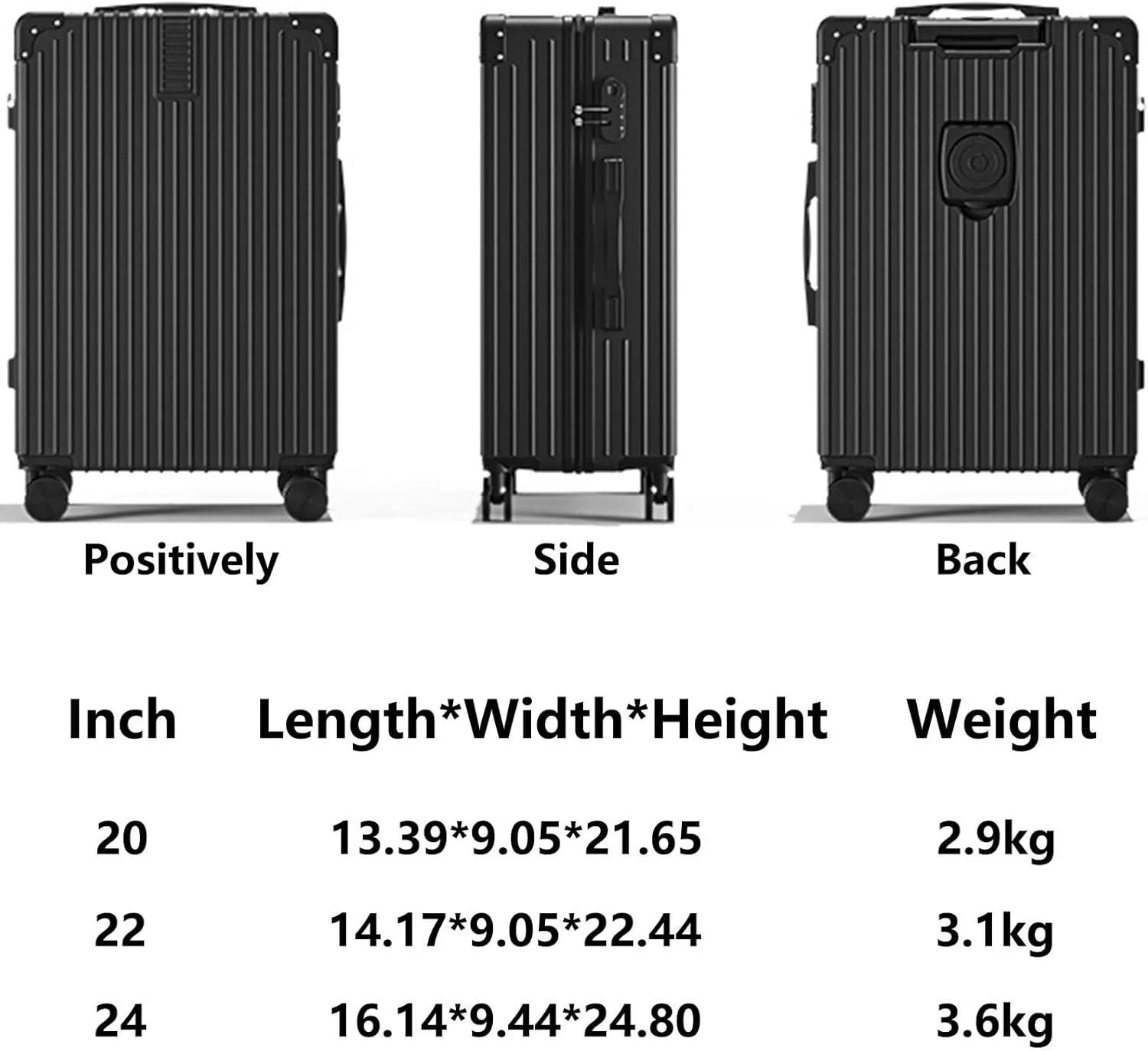 Lightweight Suitecase With Carry-on Bag, With Spinner Wheels, Expandable Luggage, Equipped With Anti-pick Combination Lock (Color : 22, Size : Rose)