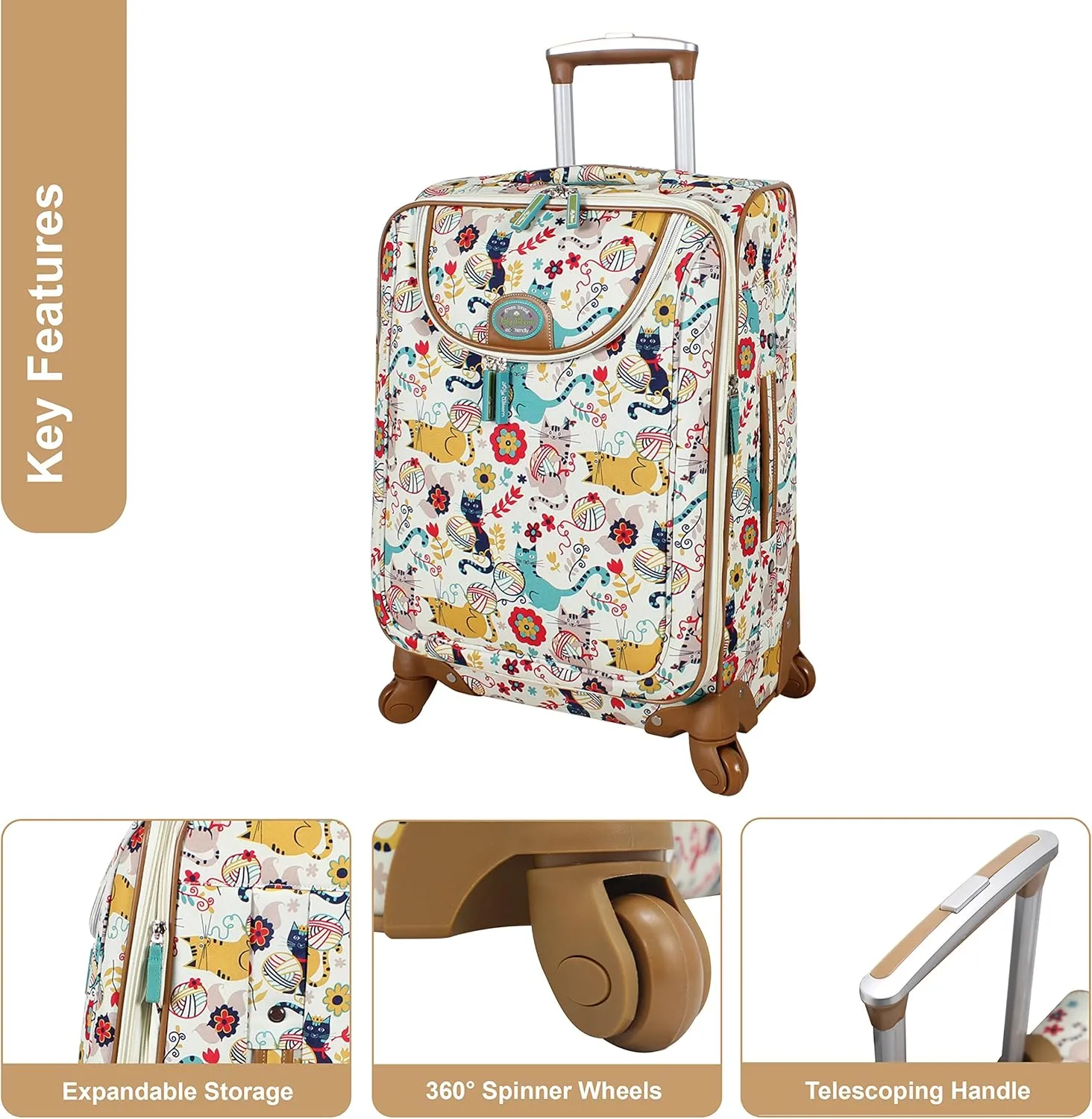 Lily Bloom 20" Exp Spinner Luggage (Furry Friends)