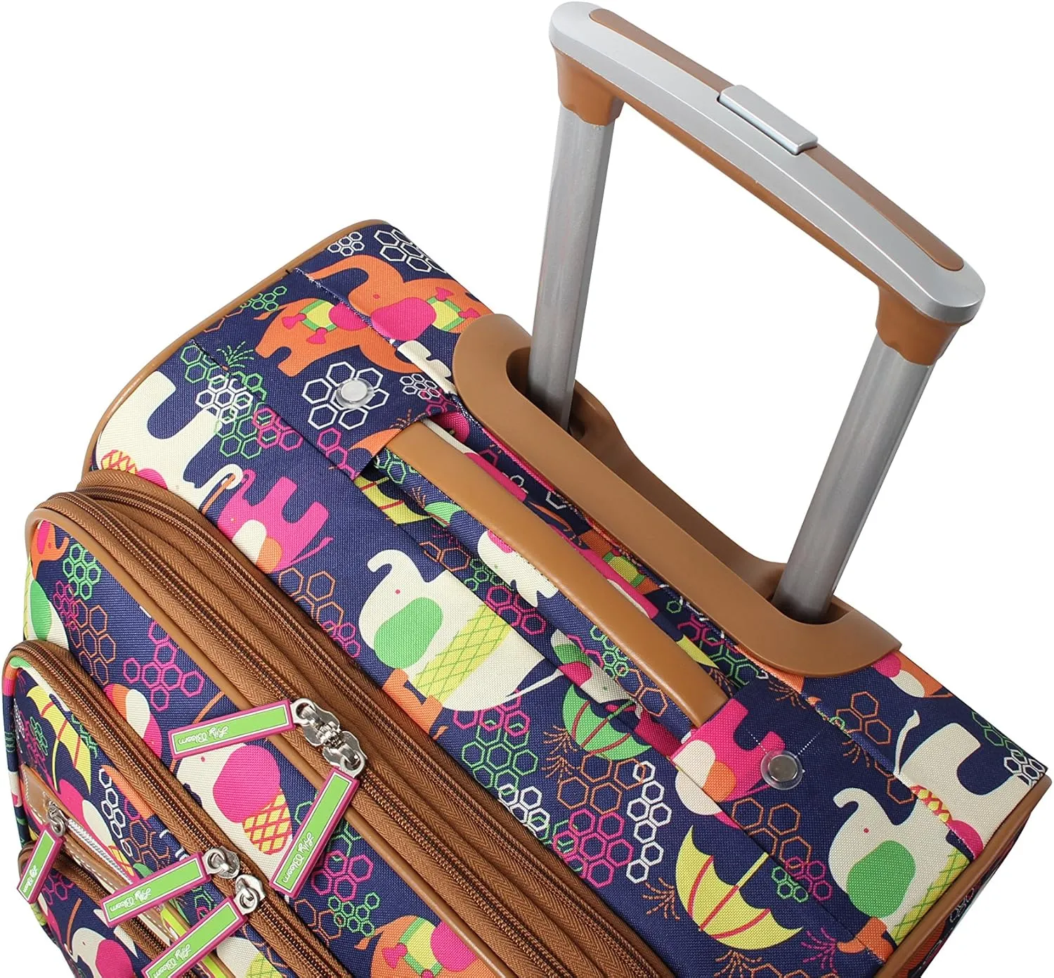 Lily Bloom Design Pattern 28" Luggage Softside Expandable With Double Spinner Wheels, Large Lightweight Suitcase Checked Bag For Women