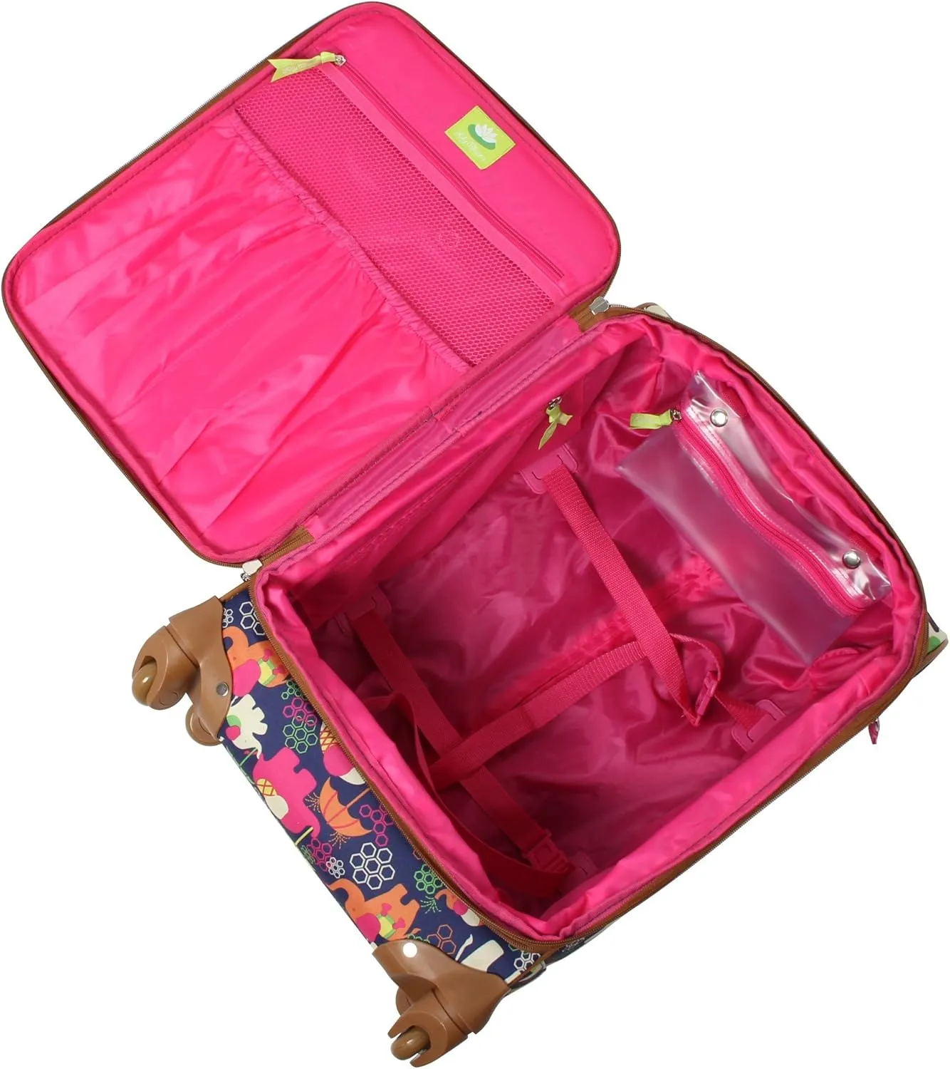 Lily Bloom Design Pattern 28" Luggage Softside Expandable With Double Spinner Wheels, Large Lightweight Suitcase Checked Bag For Women