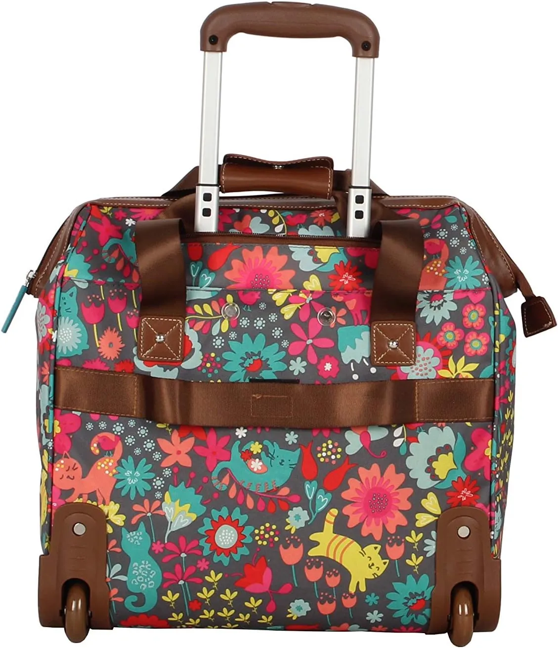 Lily Bloom Design Pattern Carry on Bag Wheeled Cabin Tote (Playful Gray)