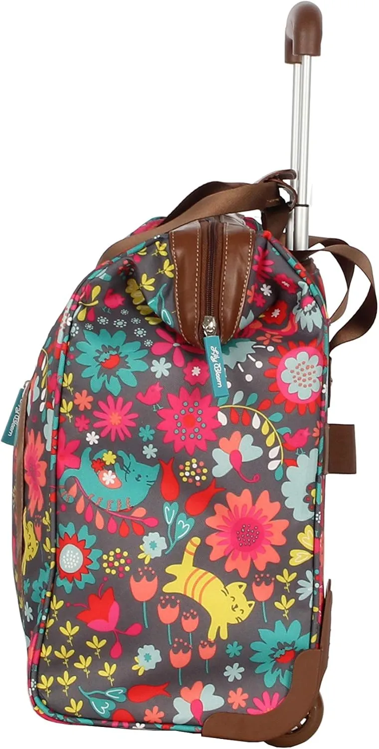 Lily Bloom Design Pattern Carry on Bag Wheeled Cabin Tote (Playful Gray)