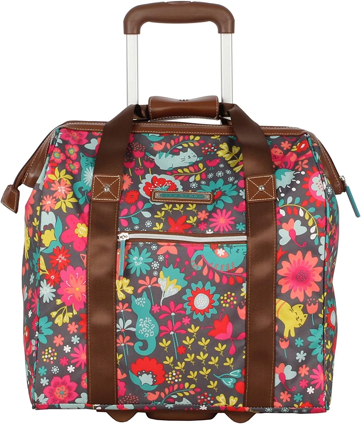 Lily Bloom Design Pattern Carry on Bag Wheeled Cabin Tote (Playful Gray)