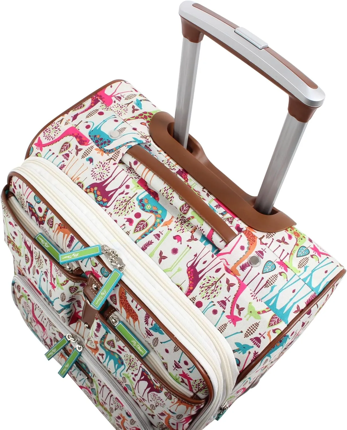 Lily Bloom Giraffe Park Luggage 24" Expandable Design Pattern Suitcase With Spinner Wheels For Woman (24in, Multicolored)