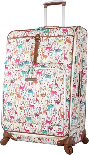 Lily Bloom Giraffe Park Luggage 24" Expandable Design Pattern Suitcase With Spinner Wheels For Woman (24in, Multicolored)