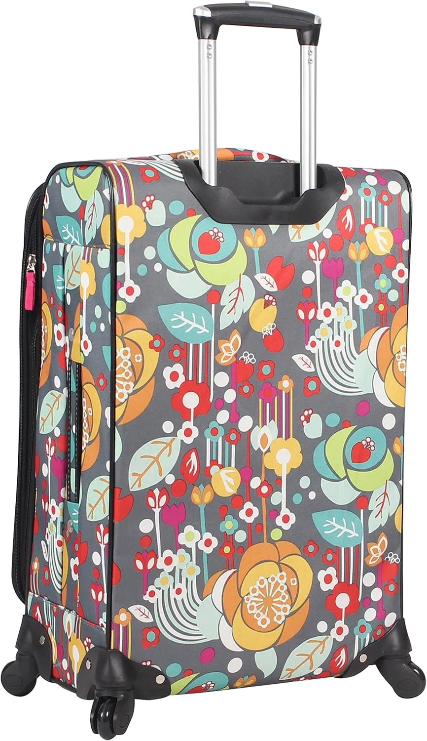 Lily Bloom Luggage 3 Piece Softside Spinner Suitcase Set Collection (Bliss)