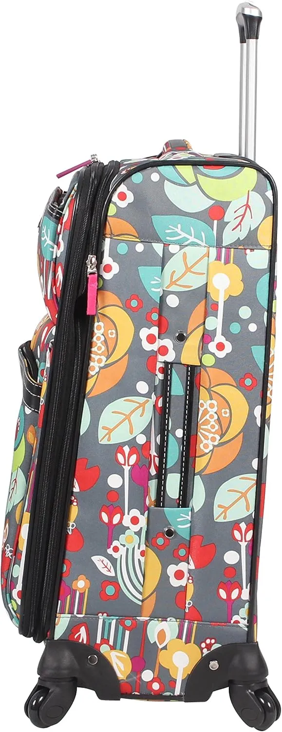 Lily Bloom Luggage 3 Piece Softside Spinner Suitcase Set Collection (Bliss)