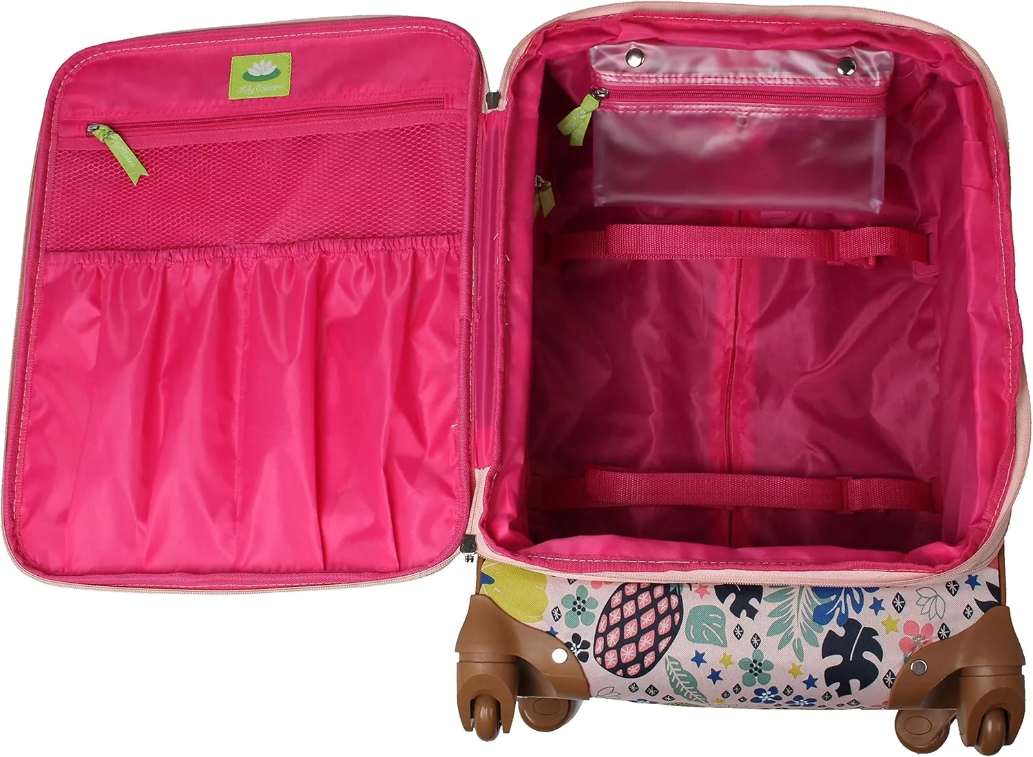 Lily Bloom Luggage 3 Piece Softside Spinner Suitcase Set Collection (Cabin Pink)
