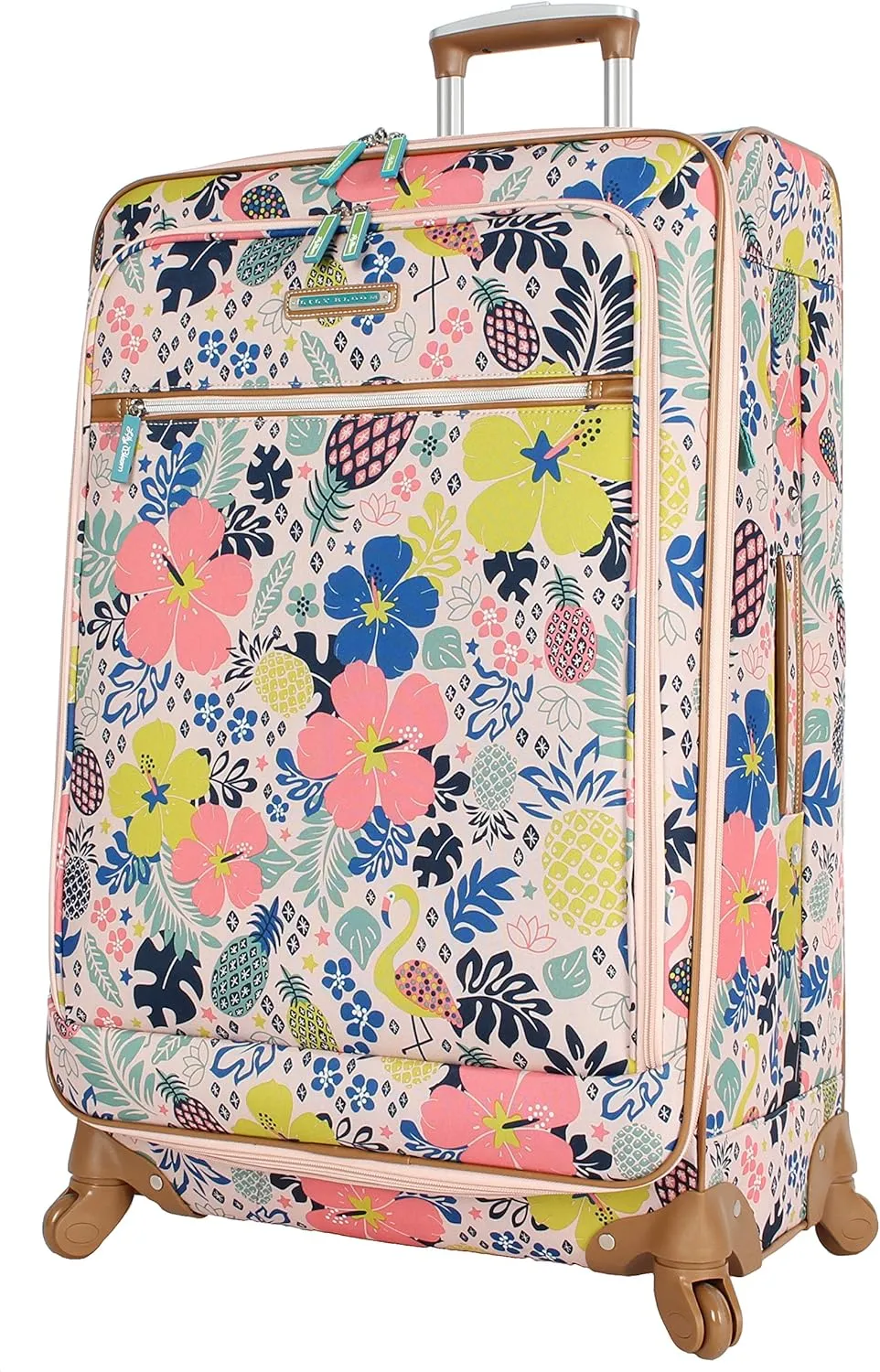 Lily Bloom Luggage 3 Piece Softside Spinner Suitcase Set Collection (Cabin Pink)