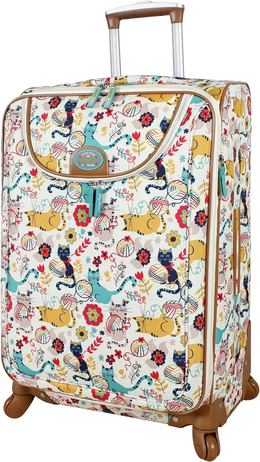 Lily Bloom Luggage 3 Piece Softside Spinner Suitcase Set Collection (Furry Friend)
