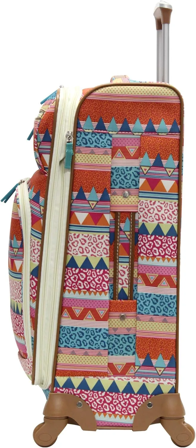 Lily Bloom Luggage 3 Piece Softside Spinner Suitcase Set Collection (On the Prowl)
