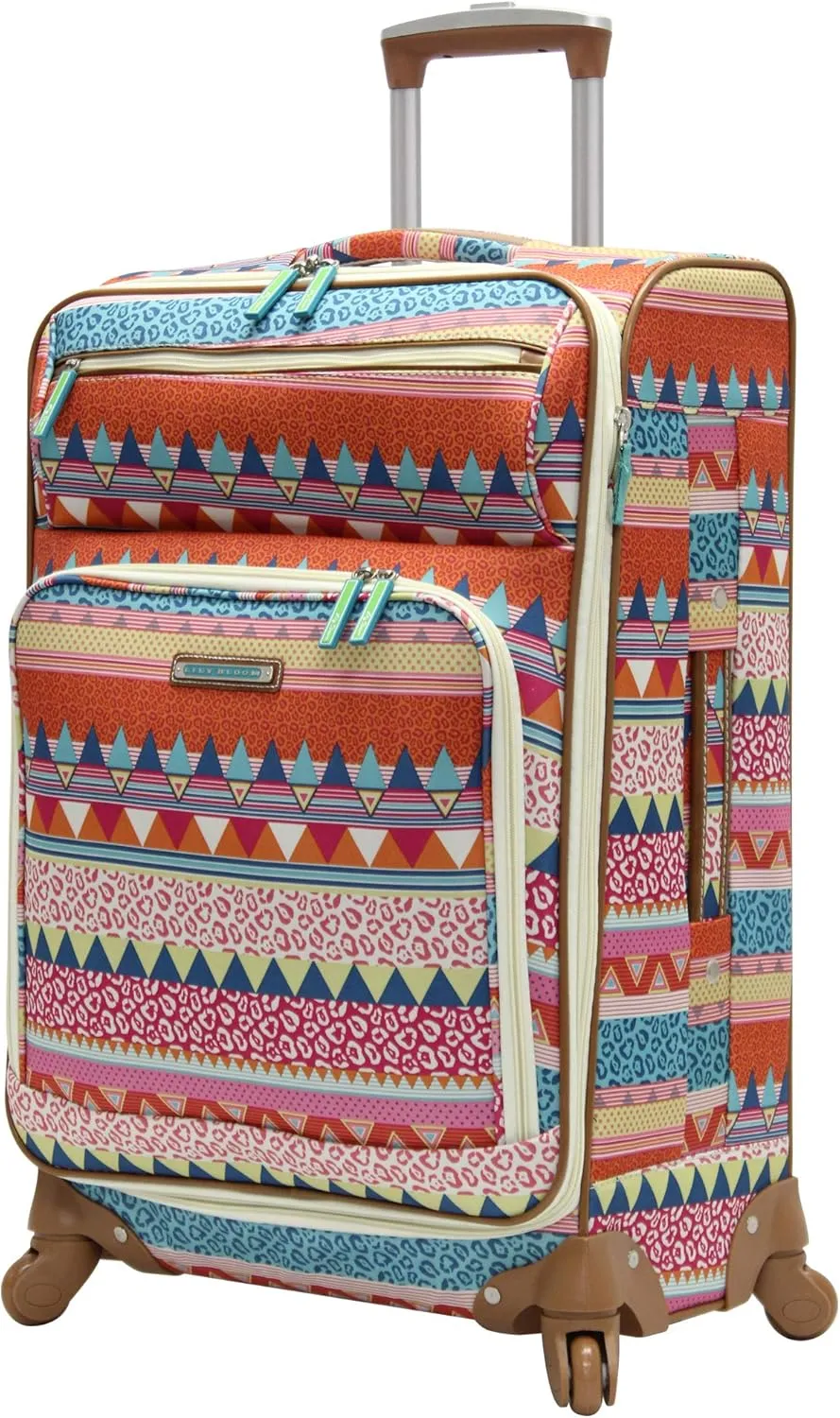 Lily Bloom Luggage 3 Piece Softside Spinner Suitcase Set Collection (On the Prowl)