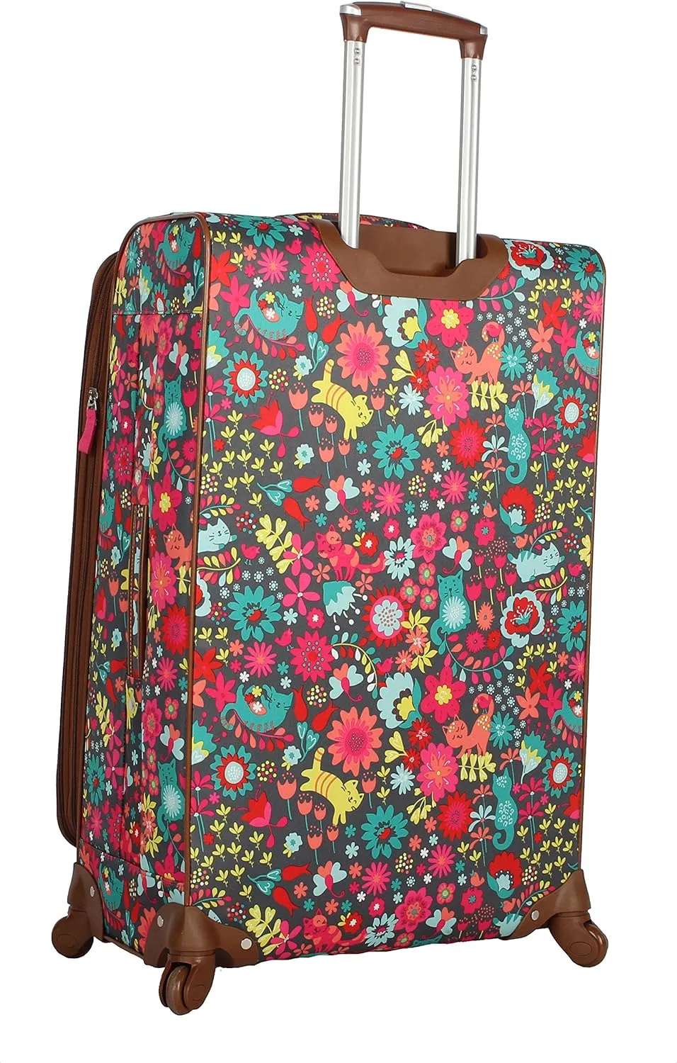 Lily Bloom Luggage 3 Piece Softside Spinner Suitcase Set Collection (Playful Gray)
