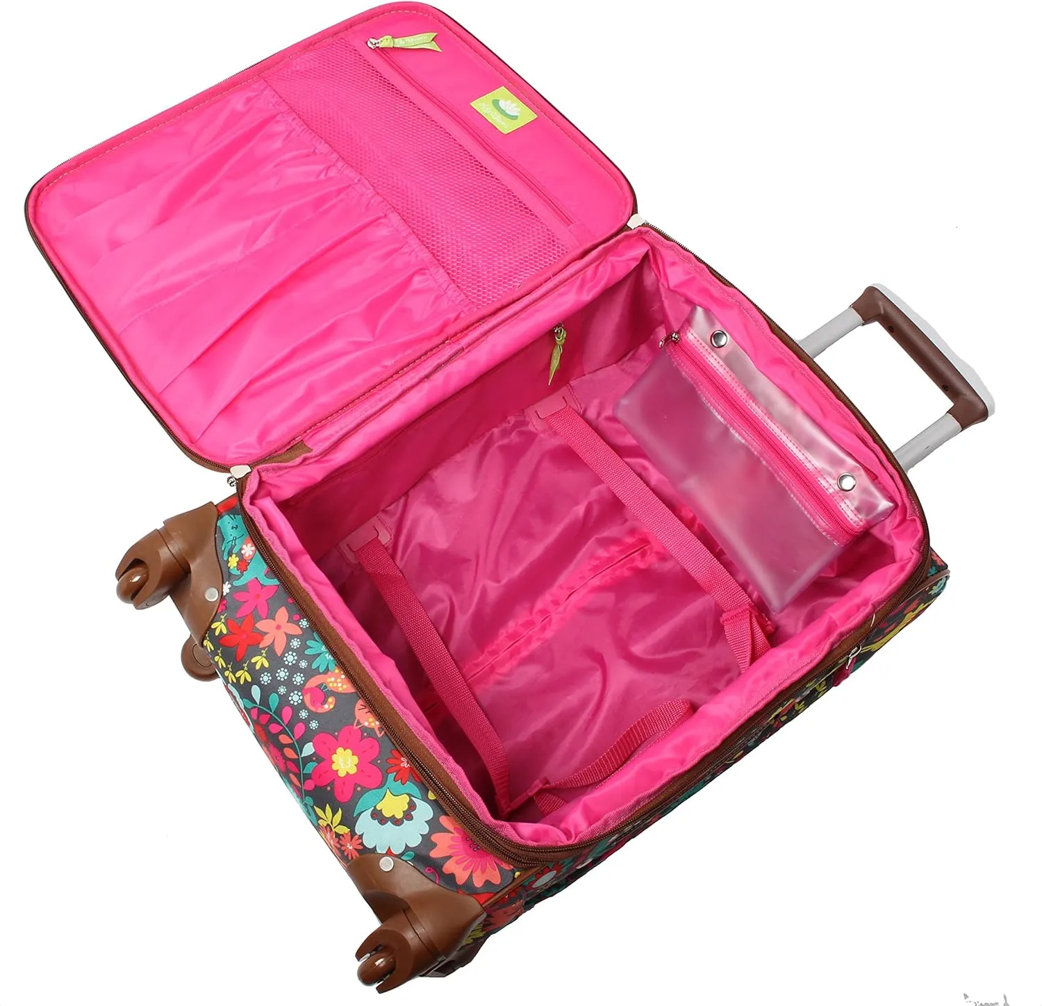 Lily Bloom Luggage 3 Piece Softside Spinner Suitcase Set Collection (Playful Gray)
