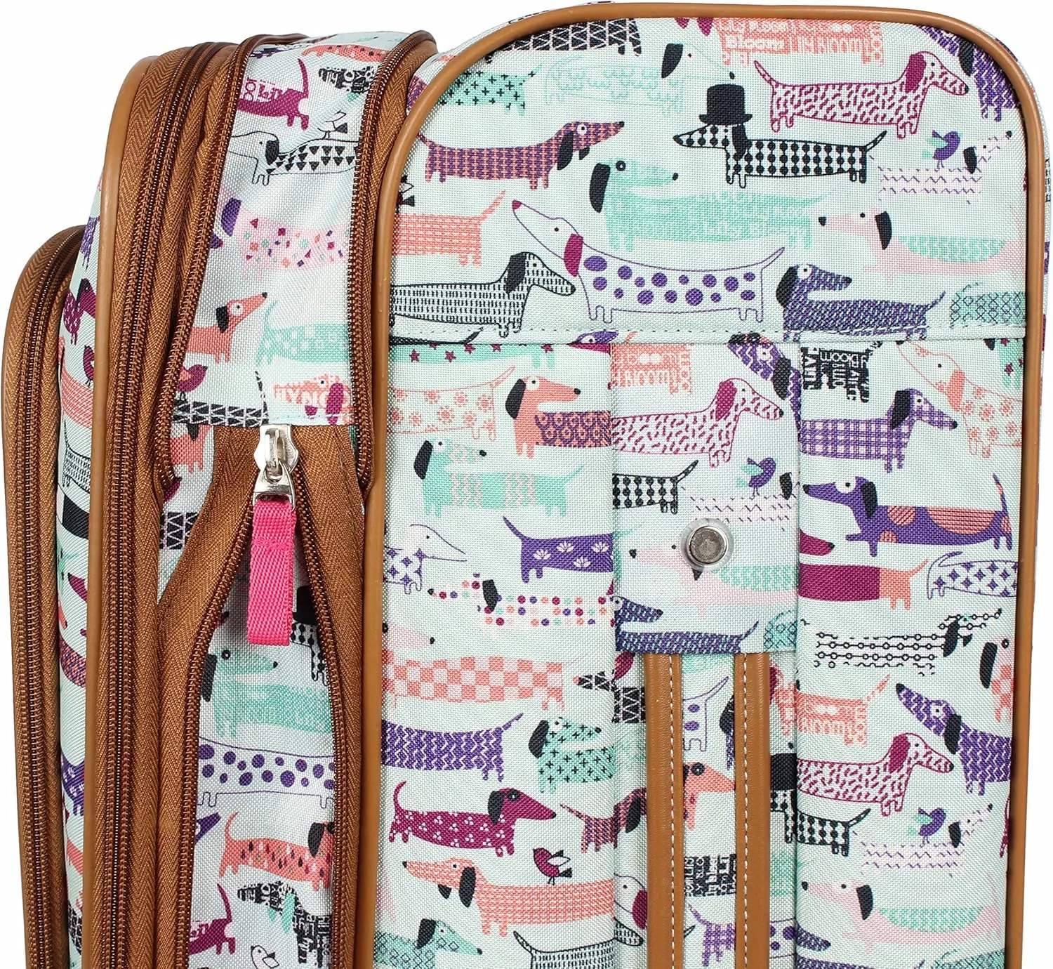 Lily Bloom Luggage 3 Piece Softside Spinner Suitcase Set Collection (Totally Paw Some)