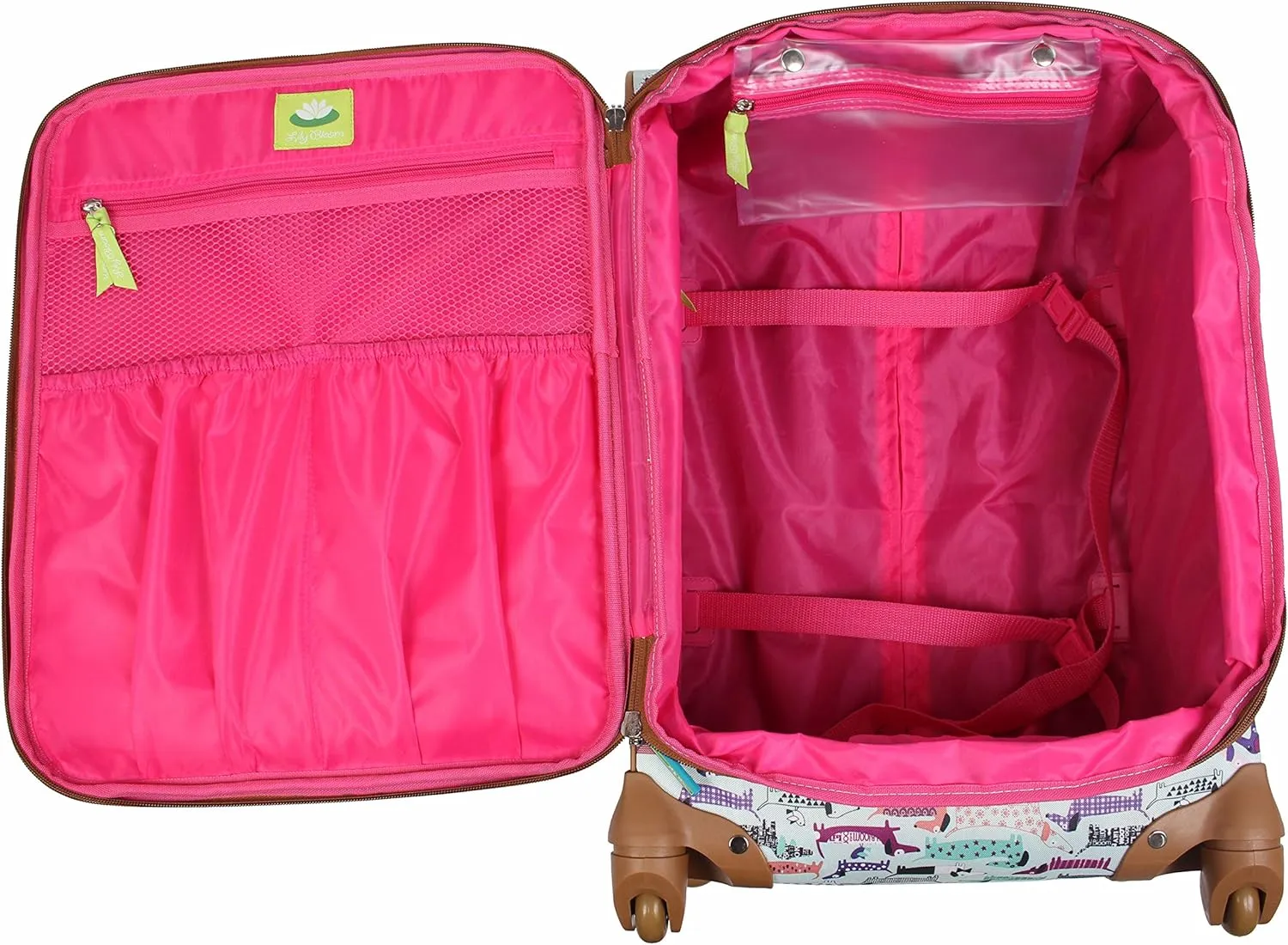 Lily Bloom Luggage 3 Piece Softside Spinner Suitcase Set Collection (Totally Paw Some)