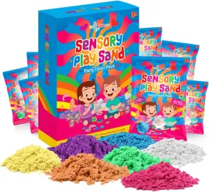 LITTLE CHUBBY ONE Sensory Play Sand Party Favor Pack Set - 24 Count 2oz Play Sand Set - Sensory Molding Sand Toy Inspires Creativity & Imagination Use for Goodie Bags & Stocking Stuffers