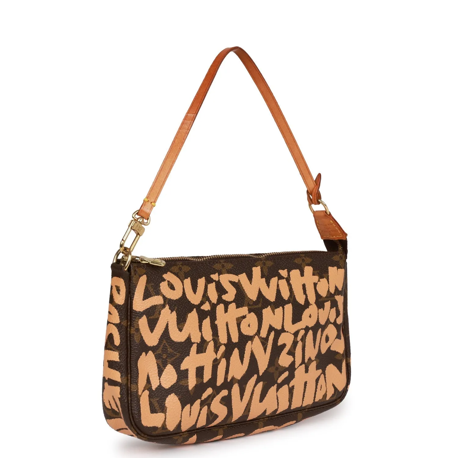 Louis Vuitton x Stephen Sprouse Peach Graffiti Pochette Bag Gold Hardware