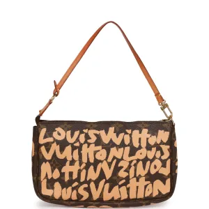Louis Vuitton x Stephen Sprouse Peach Graffiti Pochette Bag Gold Hardware