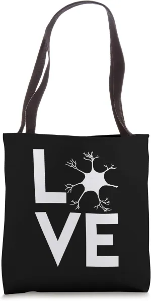 Love Neuron Cell Typography Cool Physician Neurologist Gift Tote Bag