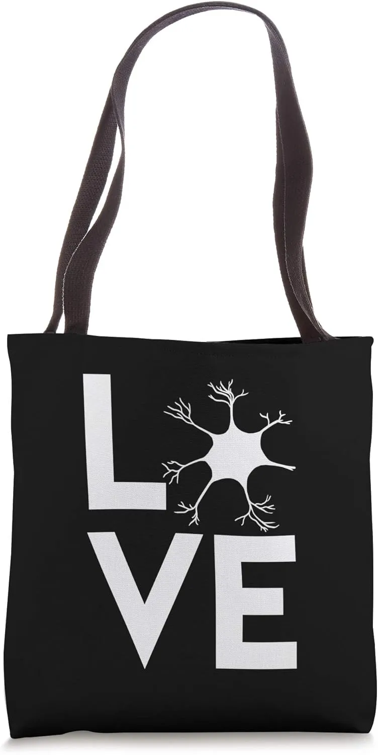 Love Neuron Cell Typography Cool Physician Neurologist Gift Tote Bag