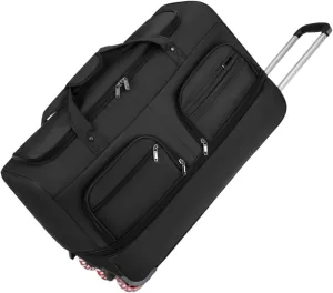 Luggage Bag with Wheels Travel Suitcase Easy to Use, Convenient, Wheeled Rolling Duffel Bag for Outdoor Men and Women, Black