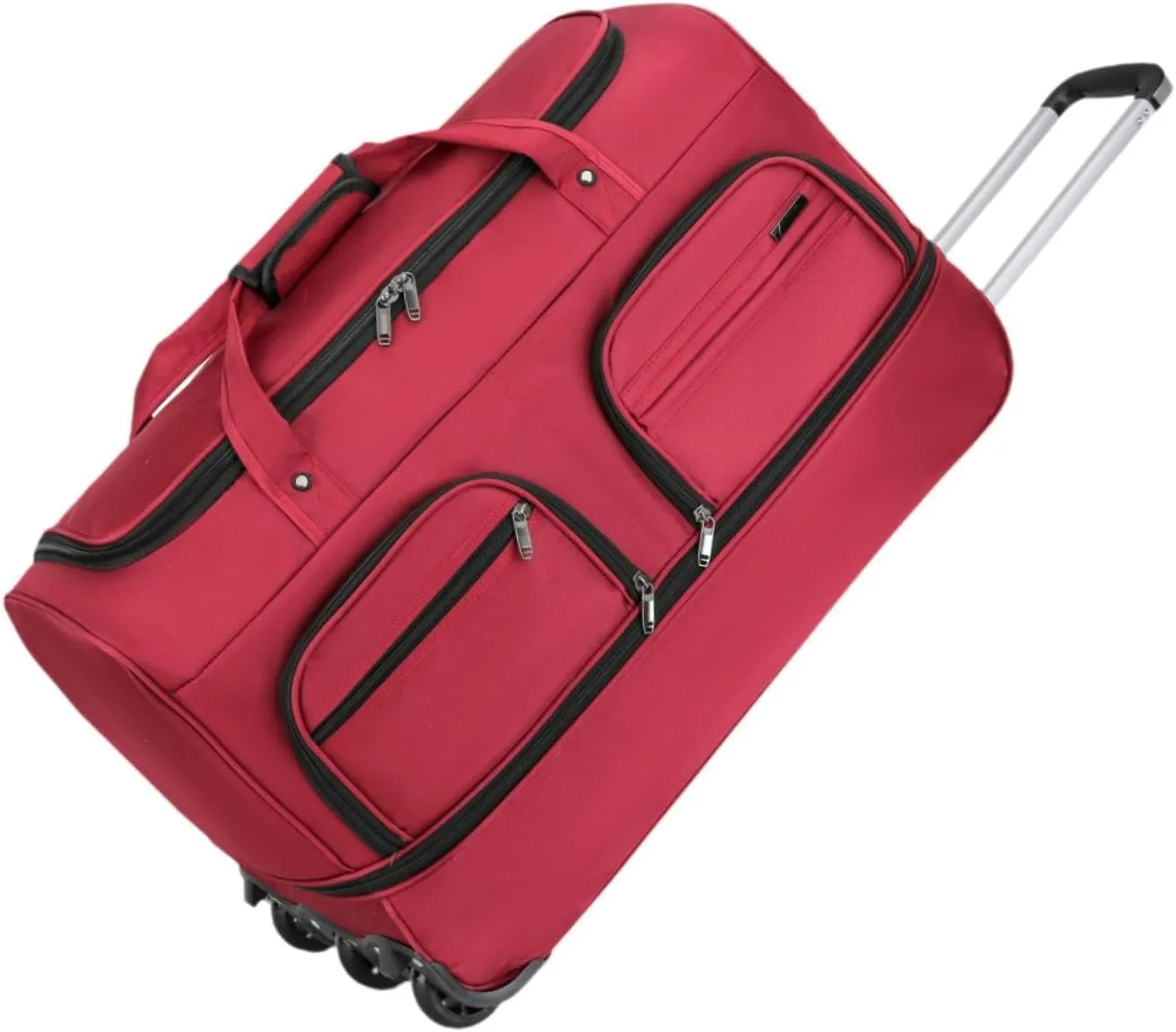 Luggage Bag with Wheels Travel Suitcase Easy to Use, Convenient, Wheeled Rolling Duffel Bag for Outdoor Men and Women, Red