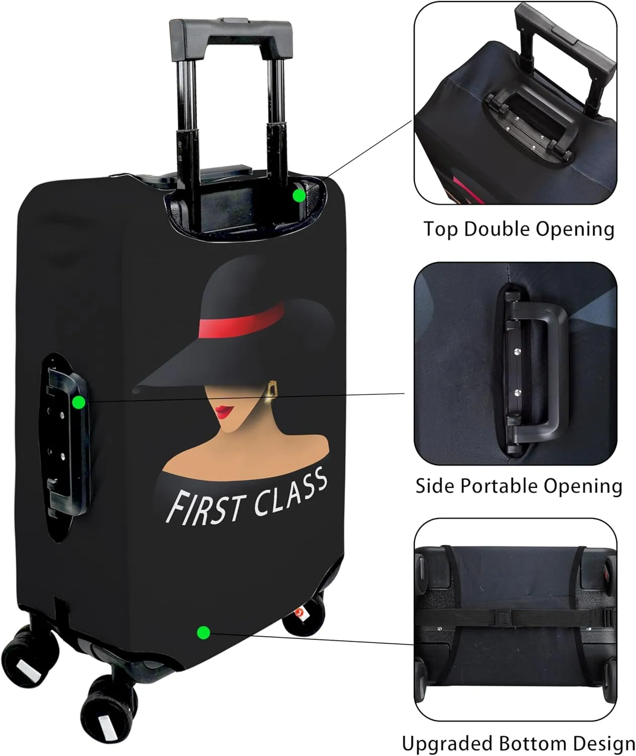 Luggage Cover Approved Travel Suitcase Protector Fashion Queen Elastic Washable Unique Themed Suitcase Covers for 21-24 Inch Luggage (M)