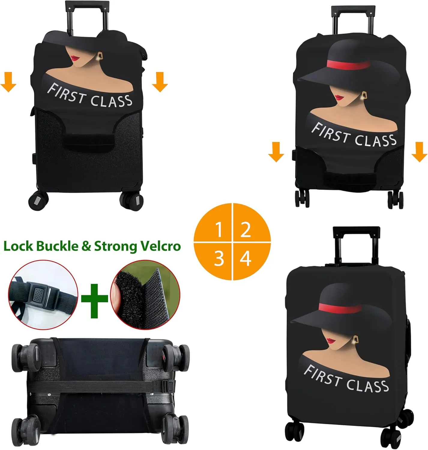 Luggage Cover Approved Travel Suitcase Protector Fashion Queen Elastic Washable Unique Themed Suitcase Covers for 21-24 Inch Luggage (M)