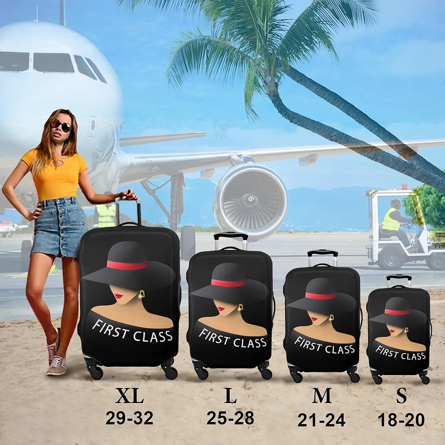 Luggage Cover Approved Travel Suitcase Protector Fashion Queen Elastic Washable Unique Themed Suitcase Covers for 21-24 Inch Luggage (M)