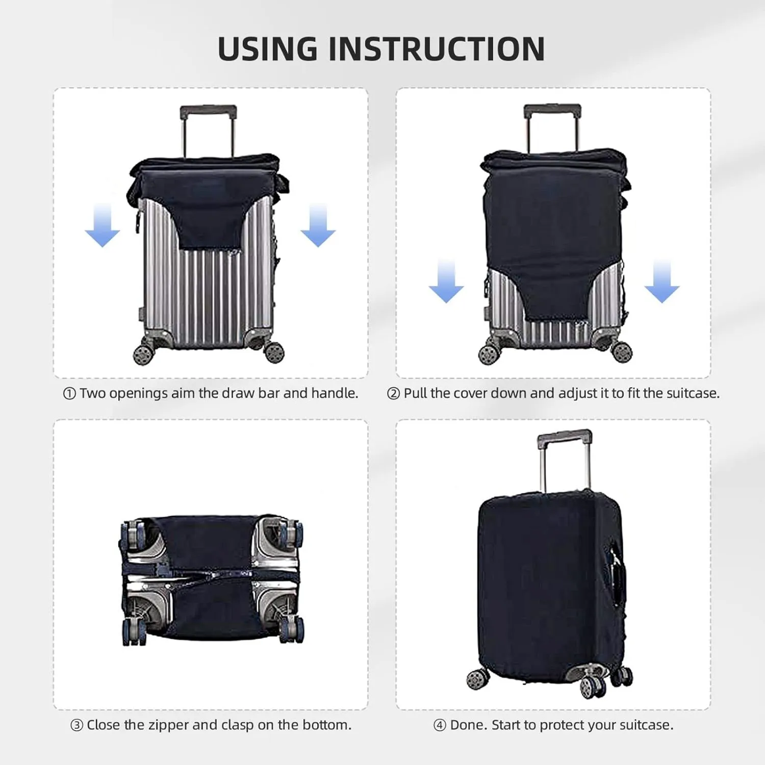 Luggage Cover Flower Letter D Black Suitcase Protector fits 18-32inch Travel Suitcase Cover Washable Dustproof with Concealed Zipper for Wheeled Suitcase LC1011