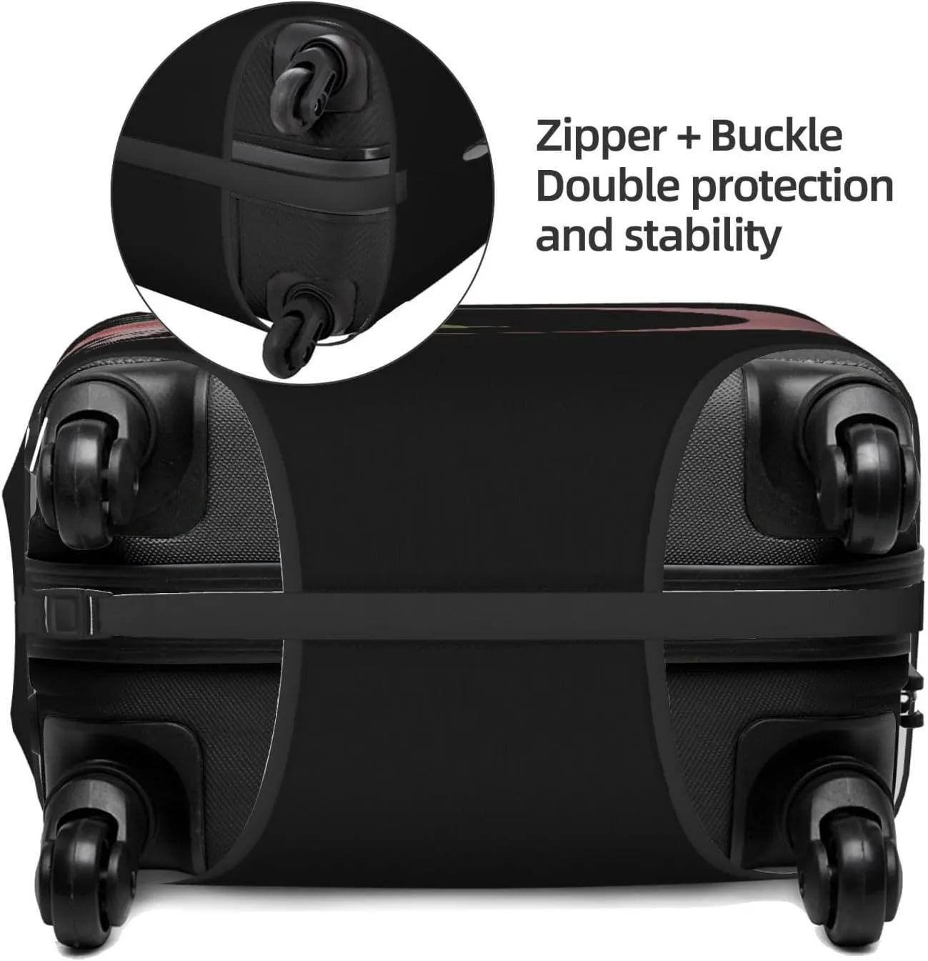 Luggage Cover Flower Letter D Black Suitcase Protector fits 18-32inch Travel Suitcase Cover Washable Dustproof with Concealed Zipper for Wheeled Suitcase LC1011