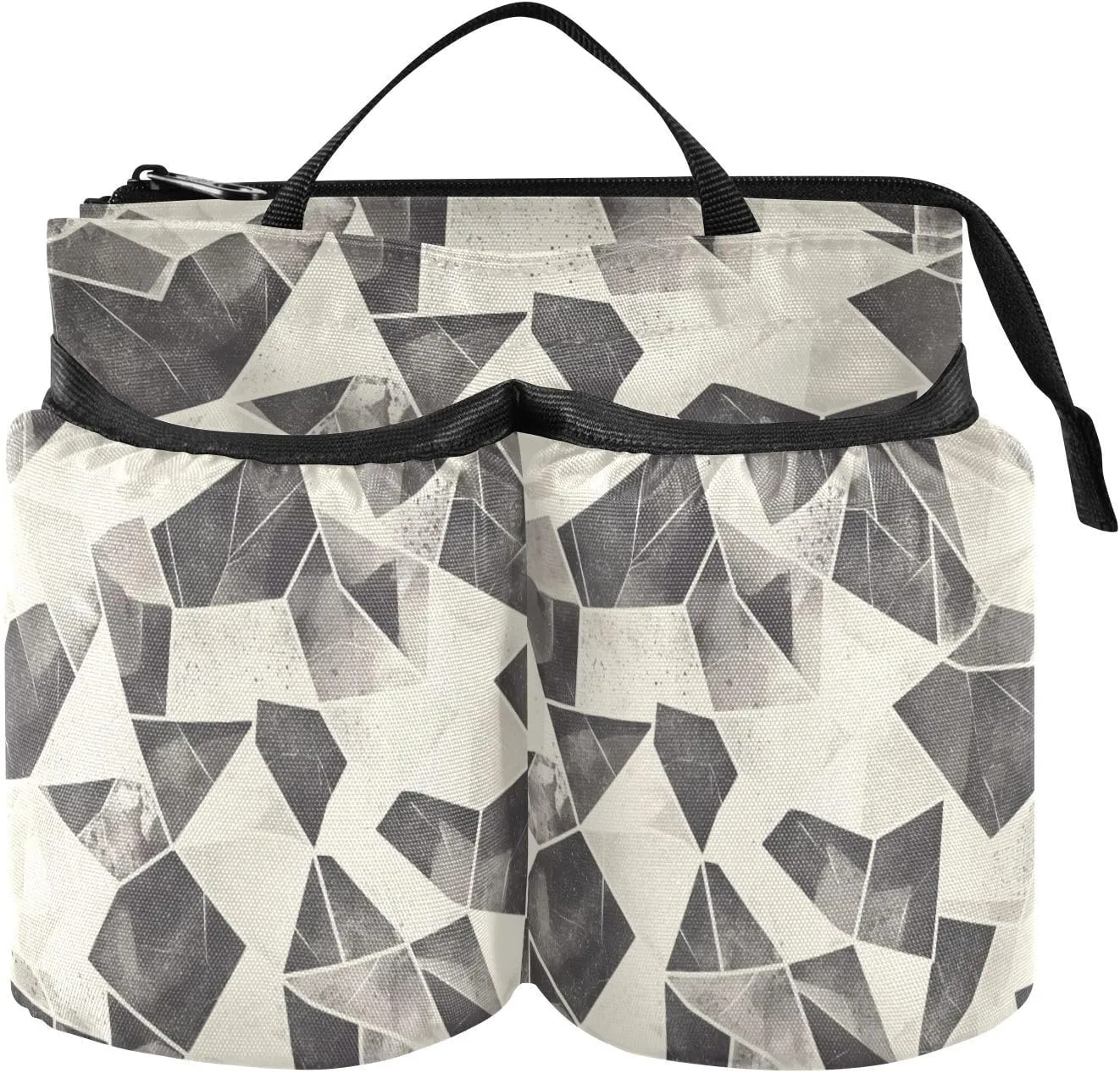 Luggage Water Bottle Holder Adjustable Gray-brown Irregular abstract Travel Holder Free Hand Two Cup Holder for Flight Attendants Businessmen Travelers porta vaso para maleta