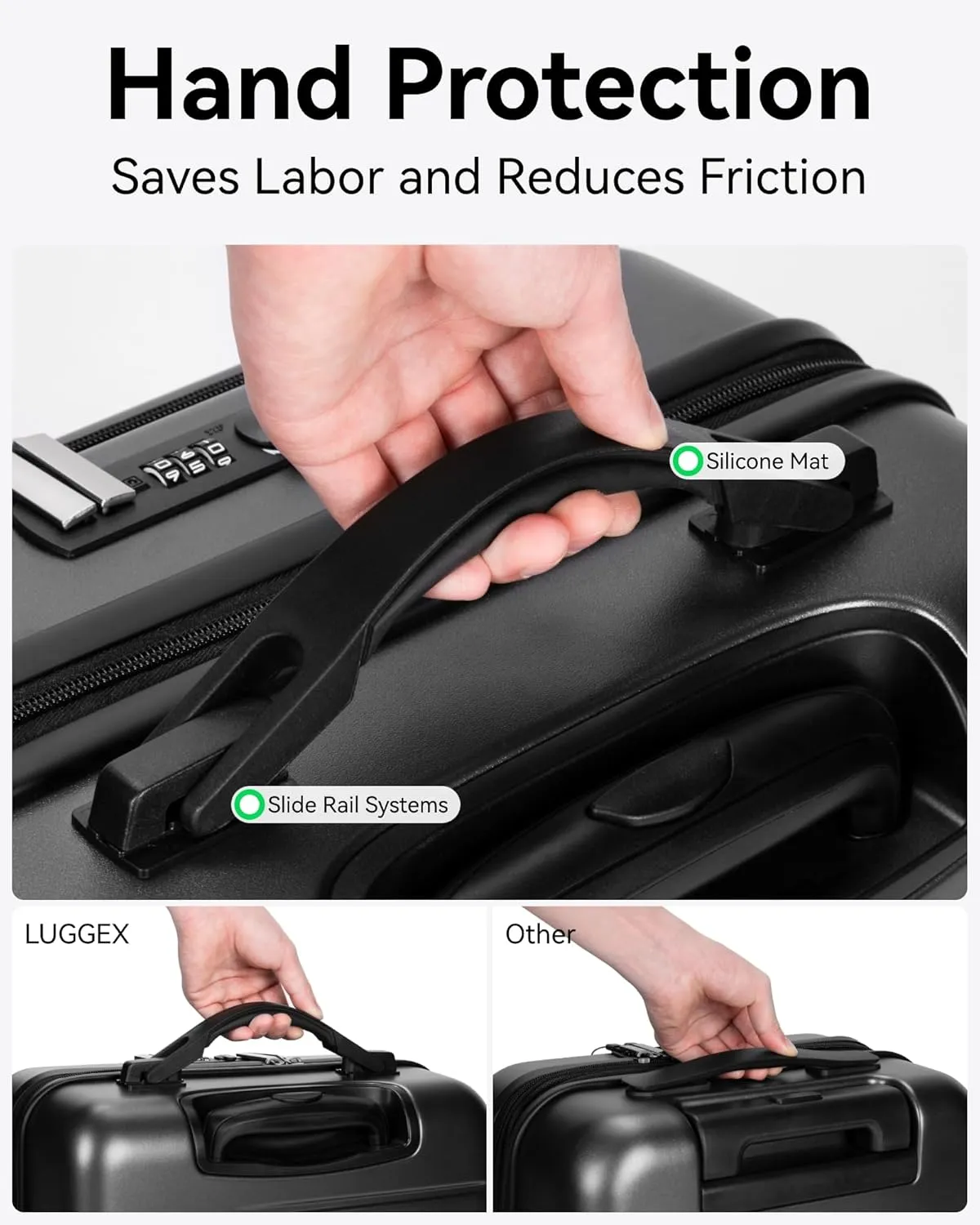 LUGGEX Luggage Sets 2 Pieces, Expandable 20 Inch Carry On Luggage and 28 Inch Checked Suitcase with Front Opening (Charcoal Metallic, 20/28)